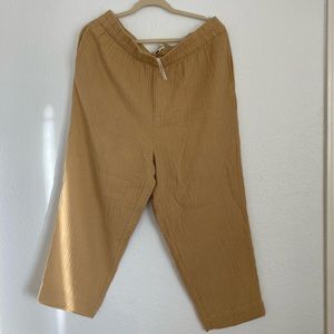 NWT size XL Madewell yellow mustard linen pants never worn